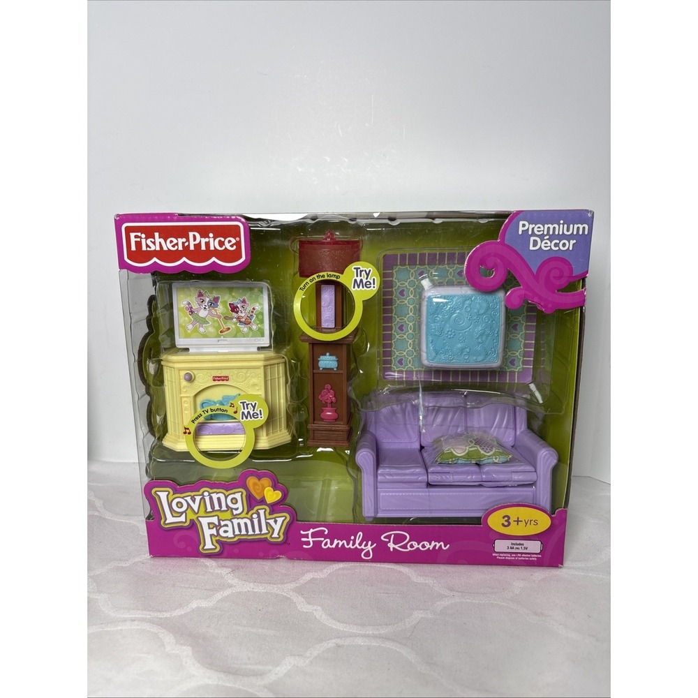 Fisher Price Loving Family Family Room Dollhouse Furniture Decor 2012 Rare New